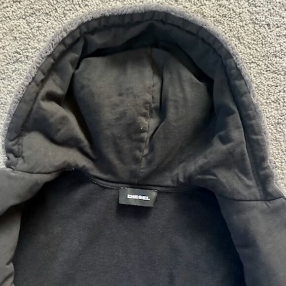 Diesel S-Aldy Sweatshirt Faux Fur Fleece Jacket - White, cream and black -Size M - Picture 12 of 14